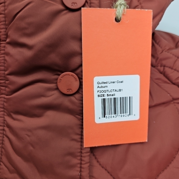 The Normal Brand Quilted Coat Size Small Hood Long Snap Close Burnt Orange NWT - Picture 14 of 15